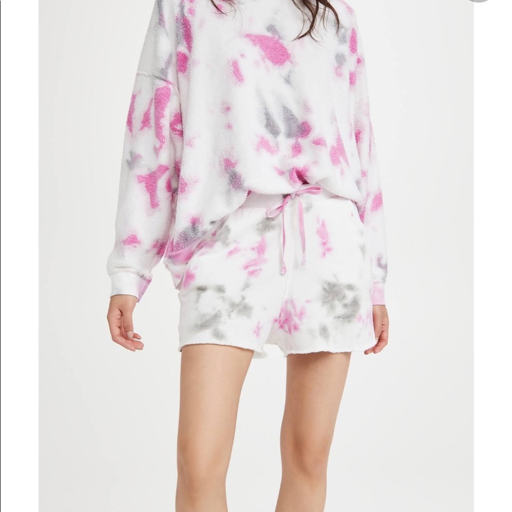 TGIBF Sale Free People Set Tie Dye Fuzzy Sweater Shorts - Picture 10 of 11